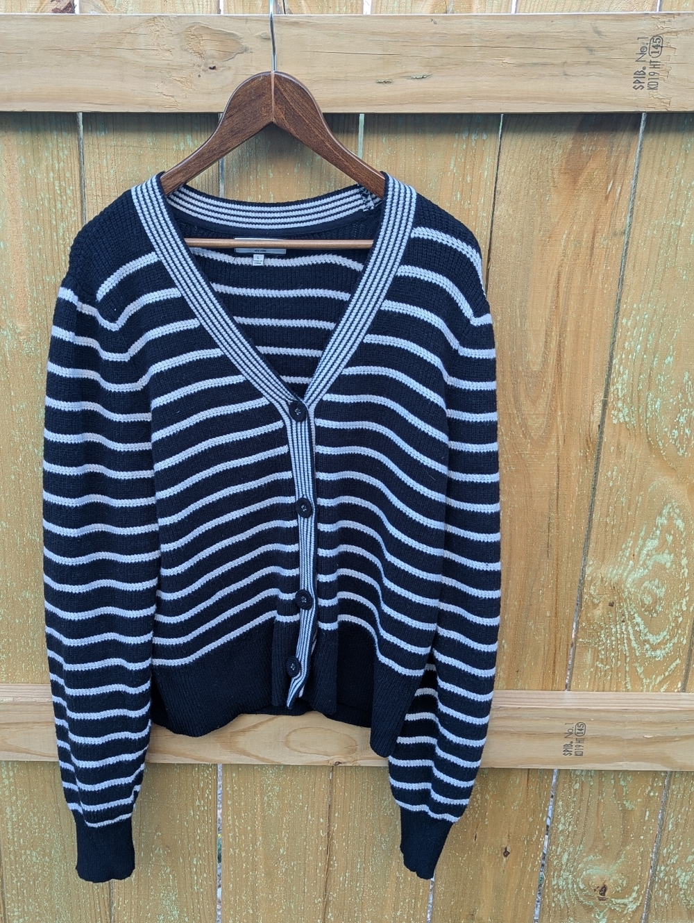 Bagatelle Collection Super Soft Black And White Striped Cardigan